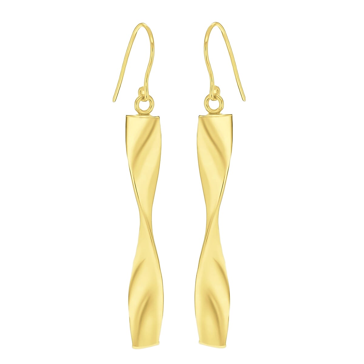 9K Yellow Gold 6mm X 43mm Twist Drop Earrings 7190167 1