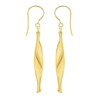 9K Yellow Gold 6mm X 43mm Twist Drop Earrings