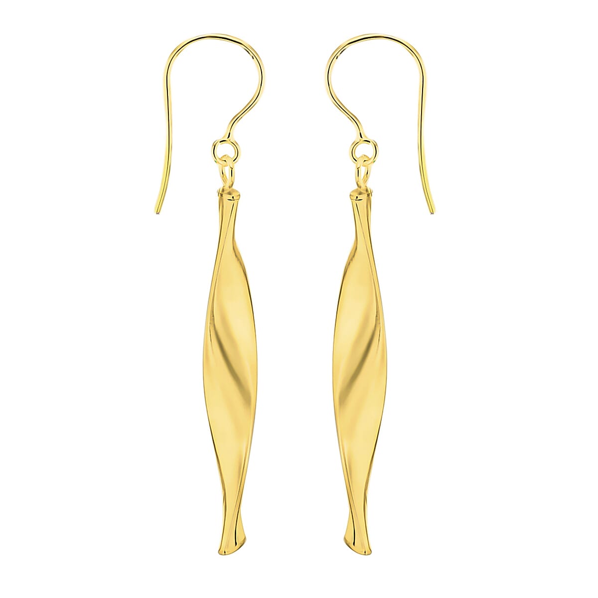 9K Yellow Gold 6mm X 43mm Twist Drop Earrings 7190167 2