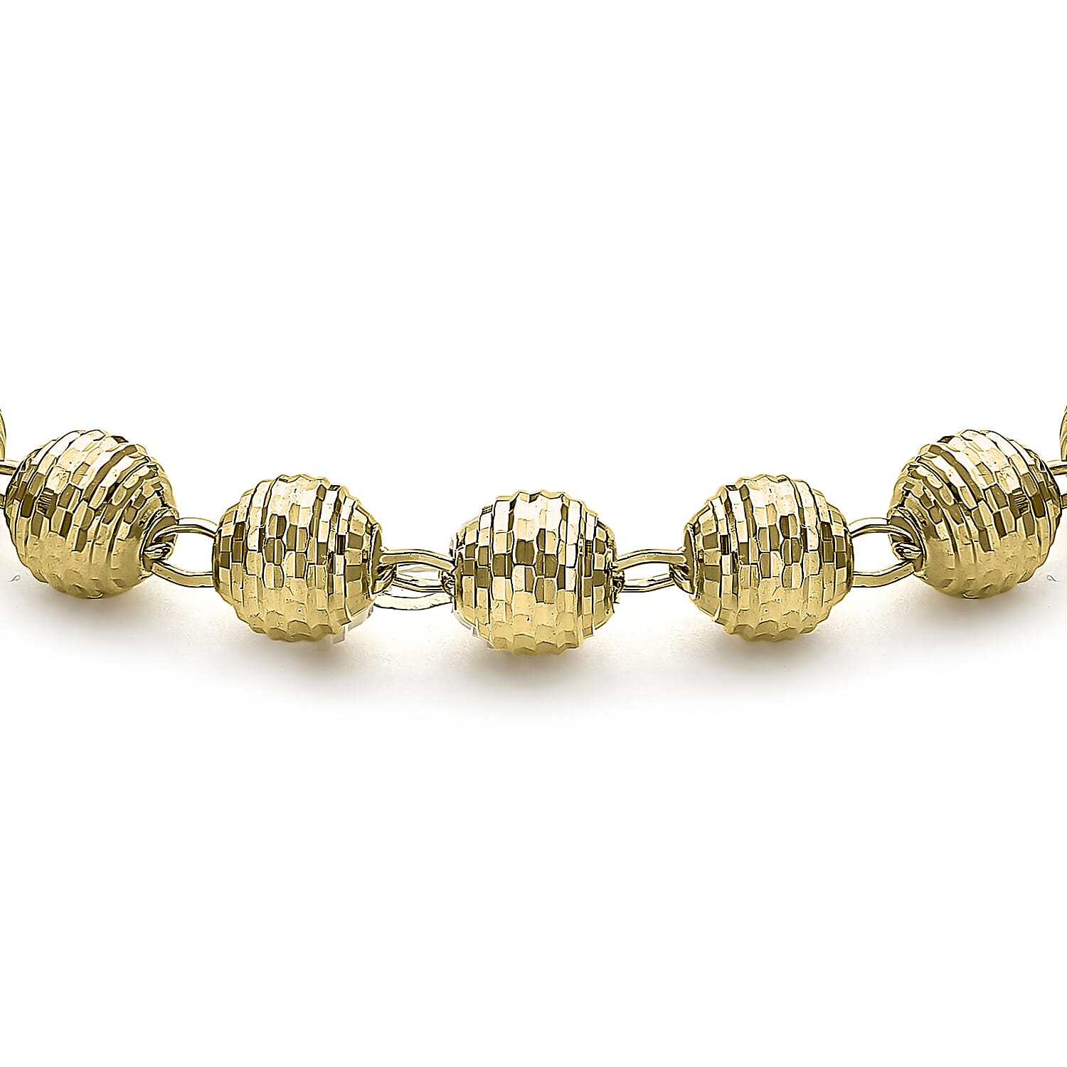 9K Yellow Gold 6mm Diamond Cut Balls Bracelet 7.5 Inch 8894688 1