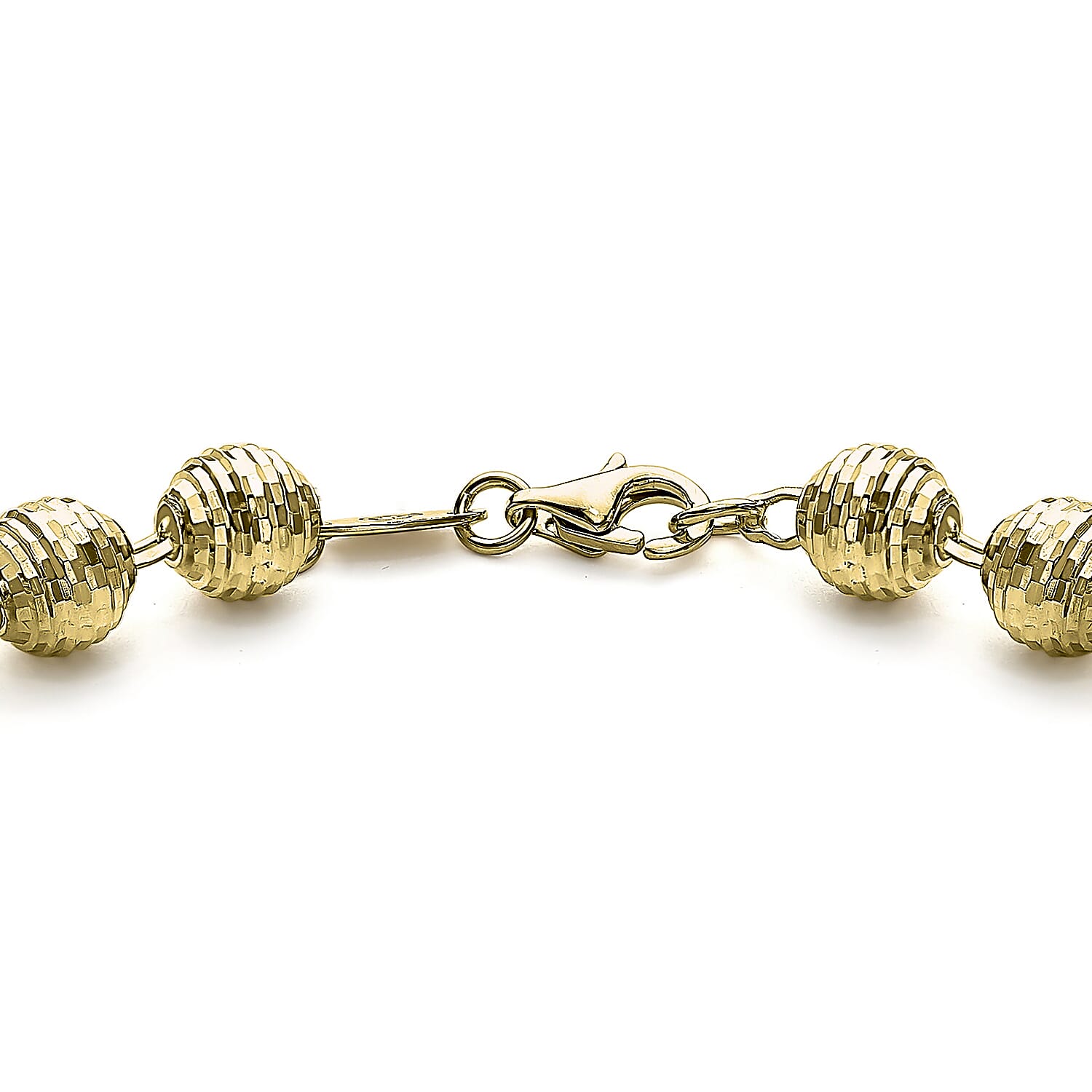9K Yellow Gold 6mm Diamond Cut Balls Bracelet 7.5 Inch 8894688 2