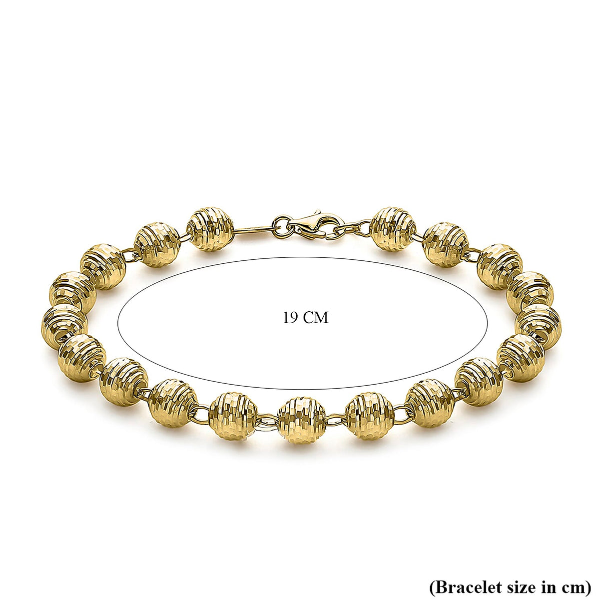 9K Yellow Gold 6mm Diamond Cut Balls Bracelet 7.5 Inch 8894688 3