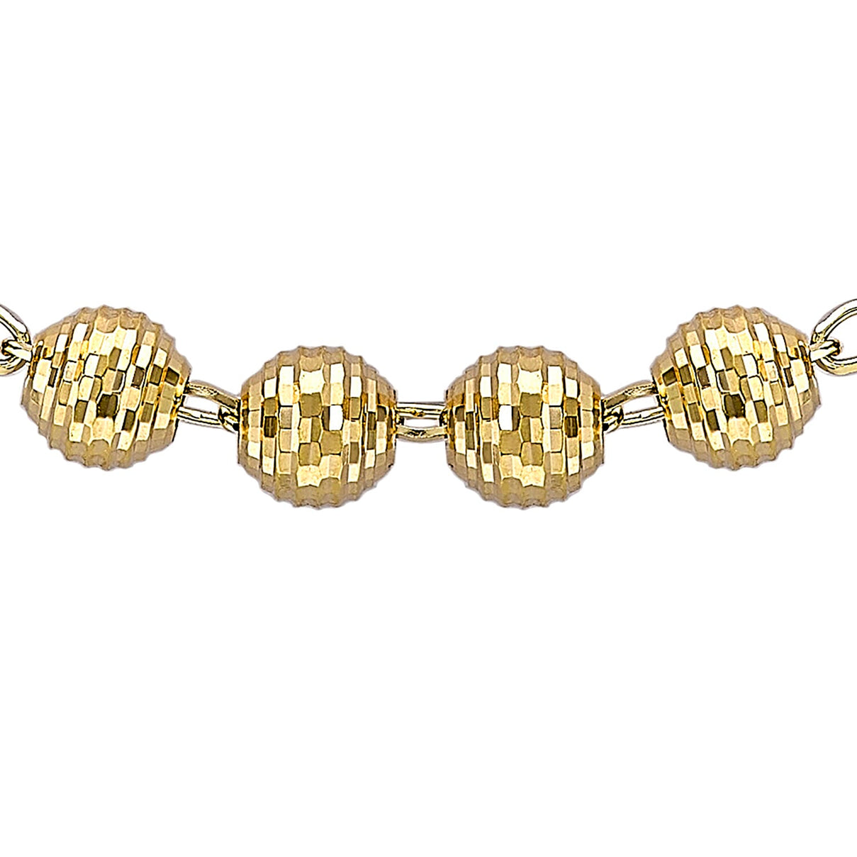 9K Yellow Gold 6mm Diamond Cut Balls Necklace 22 Inch 7189783 0