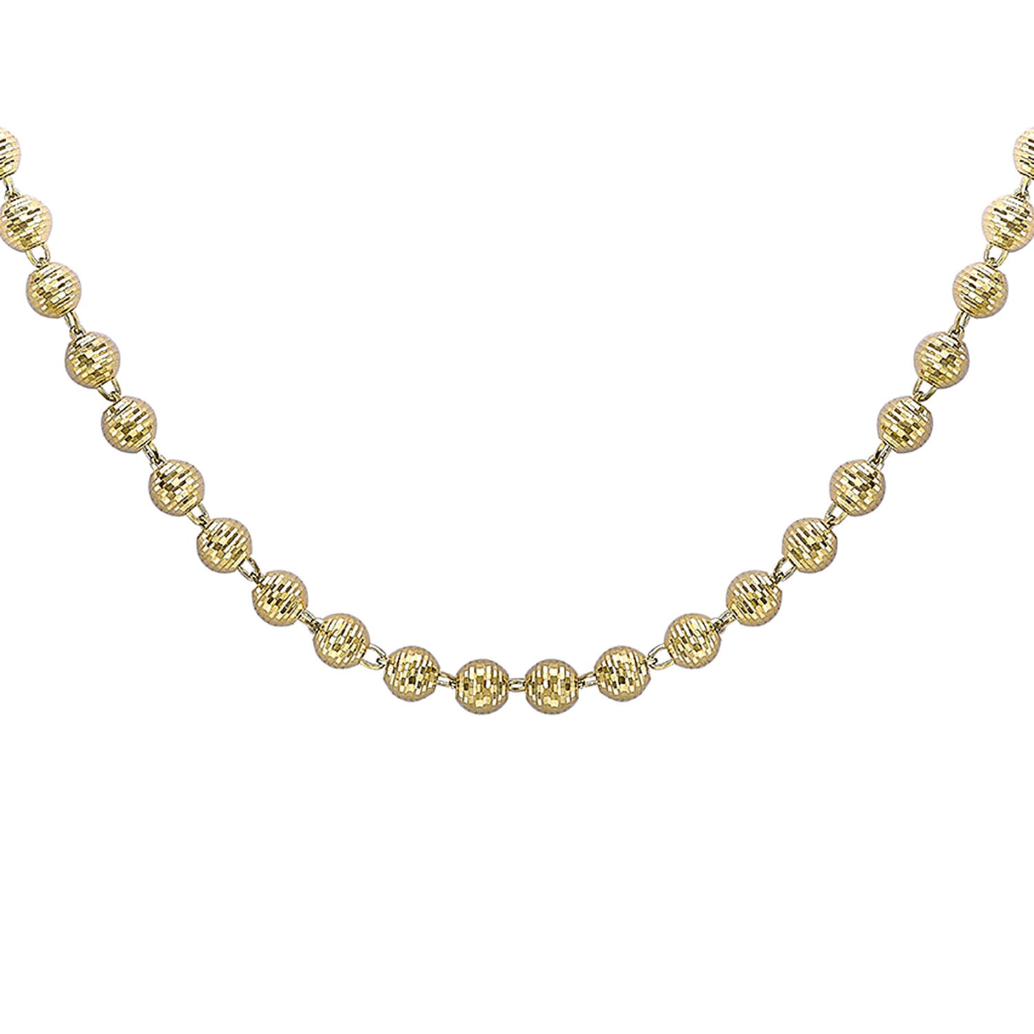 9K Yellow Gold 6mm Diamond Cut Balls Necklace 22 Inch 7189783 1