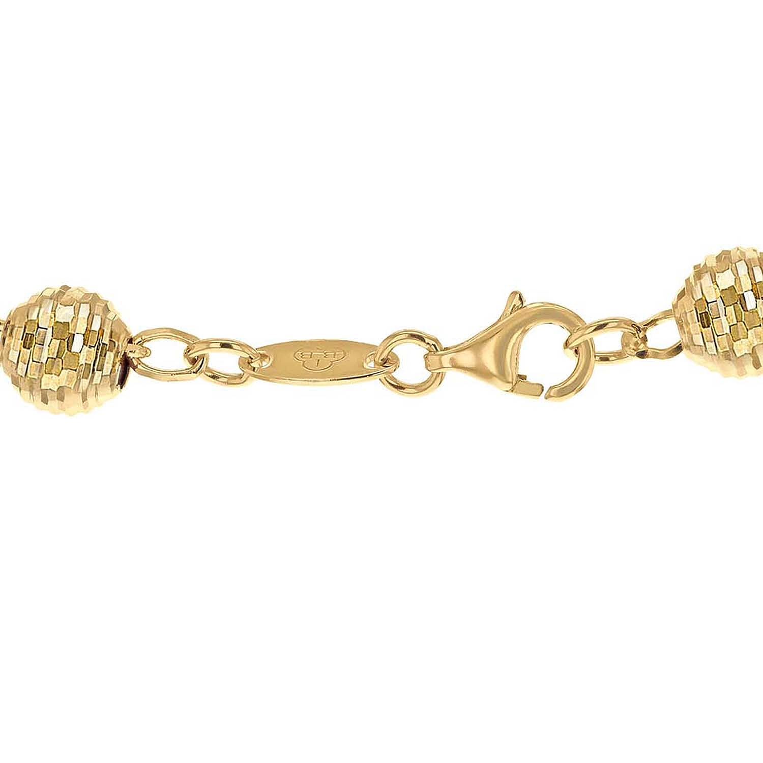 9K Yellow Gold 6mm Diamond Cut Balls Necklace 22 Inch 7189783 2