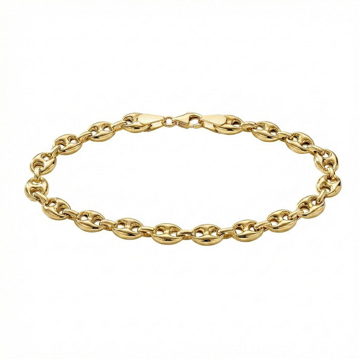 9K Yellow Gold 6mm Rambo Chain Bracelet 7.5 Inch 8894650 1