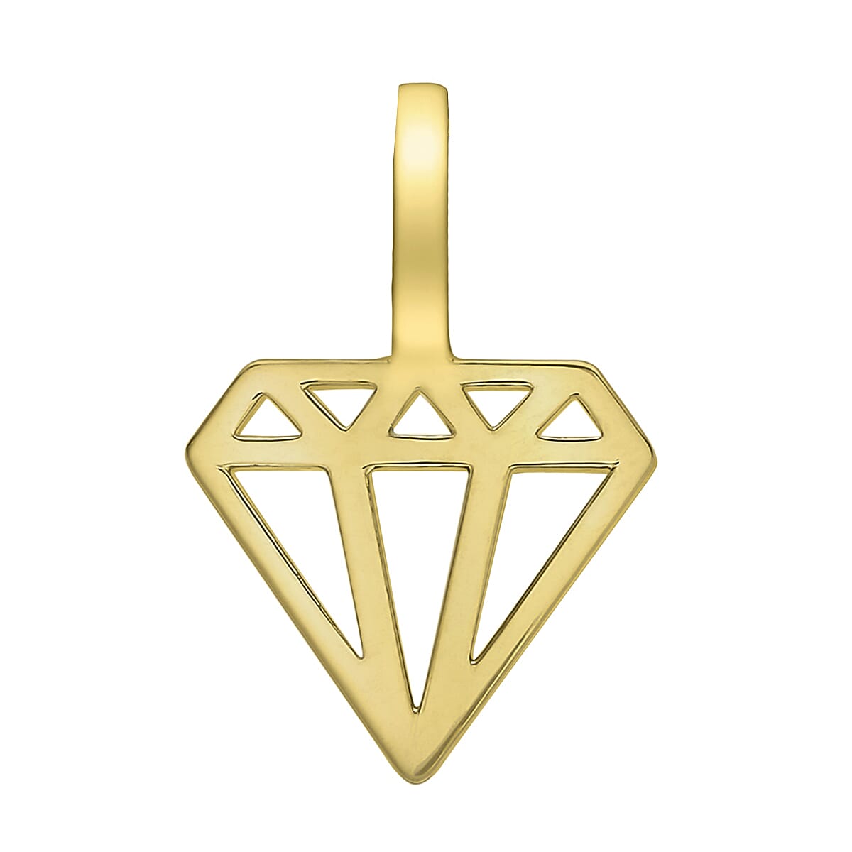 9K Yellow Gold 7.5mm X 11.5mm Diamond Outline Pendant 7188749 0