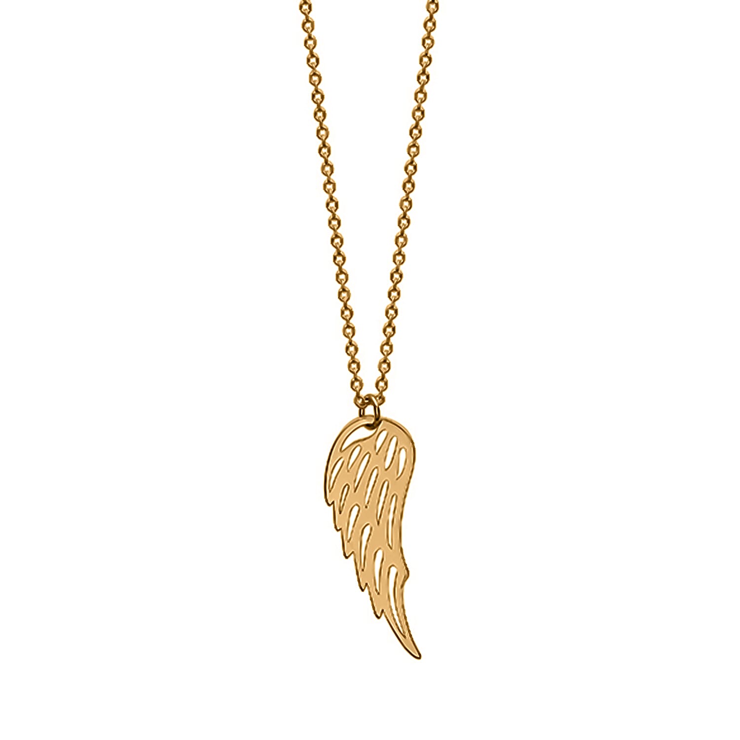 9K Yellow Gold 7.5mm x 20.5mm Cutout Angel Wing Adjustable Necklace 16 - 17 Inch 7251199 1