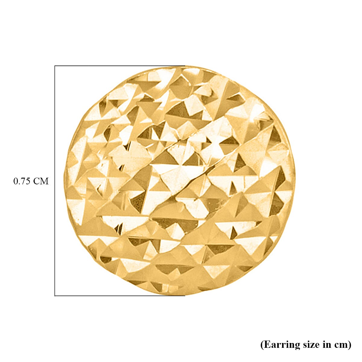 9K Yellow Gold 7.5mm Diamond Cut Pyramid Button Stud Earrings 8894732 3