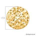 9K Yellow Gold 7.5mm Diamond Cut Pyramid Button Stud Earrings