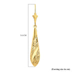9K Yellow Gold 7MM X 36MM Embossed Drop Earrings 1.6 grams