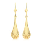 9K Yellow Gold 7mm X 30mm Teardrop Earrings