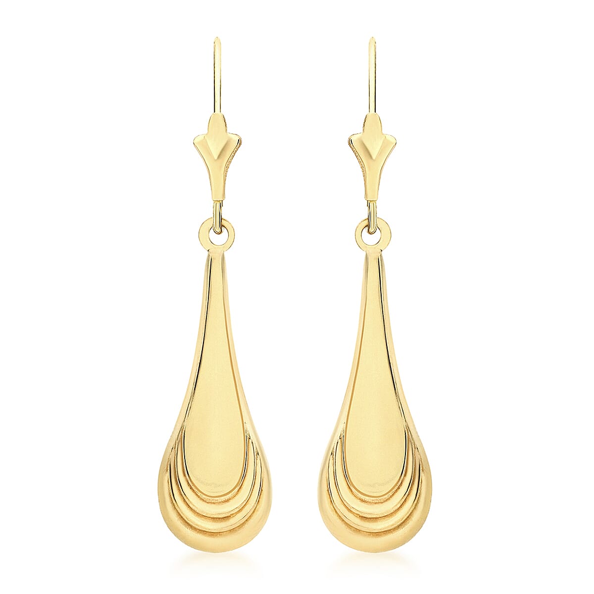 9K Yellow Gold 7mm X 30mm Teardrop Earrings 7078150 0