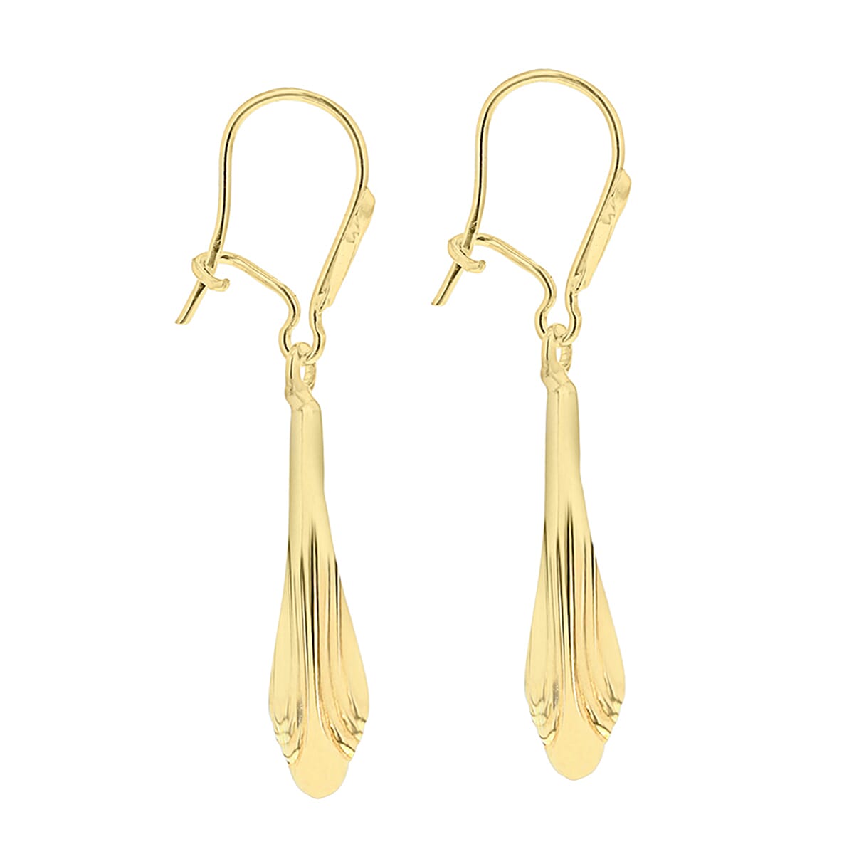 9K Yellow Gold 7mm X 30mm Teardrop Earrings 7078150 2