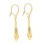 9K Yellow Gold 7mm X 30mm Teardrop Earrings