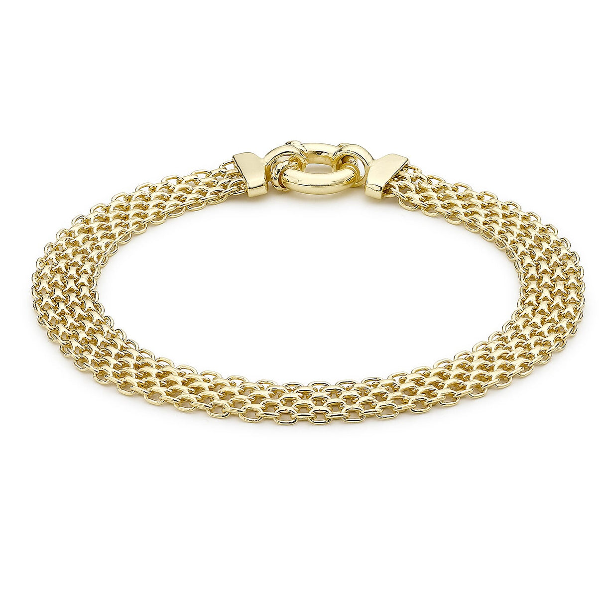 9K Yellow Gold 7mm Bismark Bracelet 7.5 Inch 8894657 0