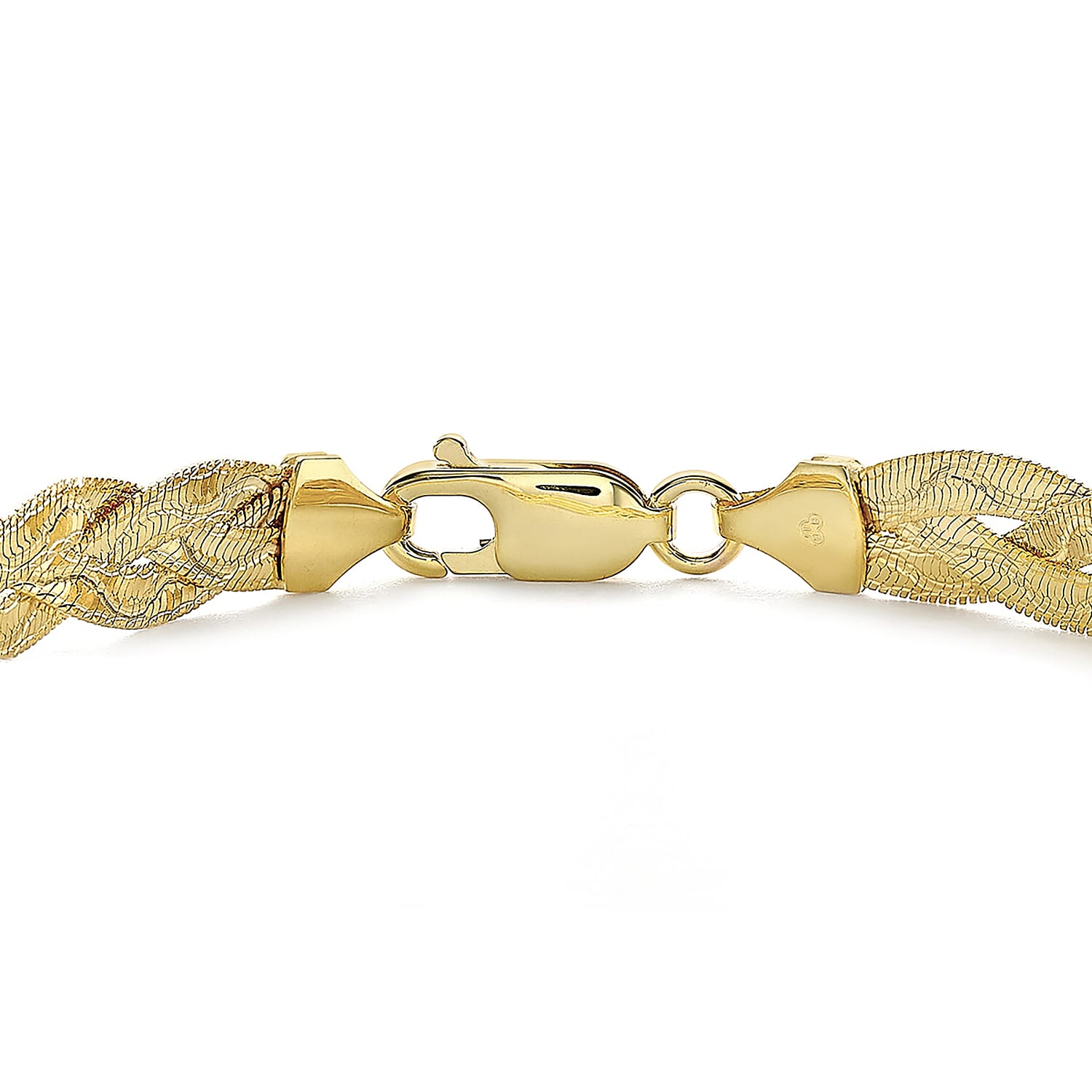 9K Yellow Gold 7mm Diamond Cut Wave Plait Herringbone Bracelet 7 Inch 8894687 2