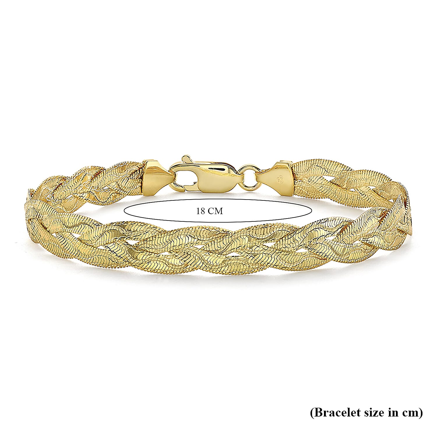 9K Yellow Gold 7mm Diamond Cut Wave Plait Herringbone Bracelet 7 Inch 8894687 3