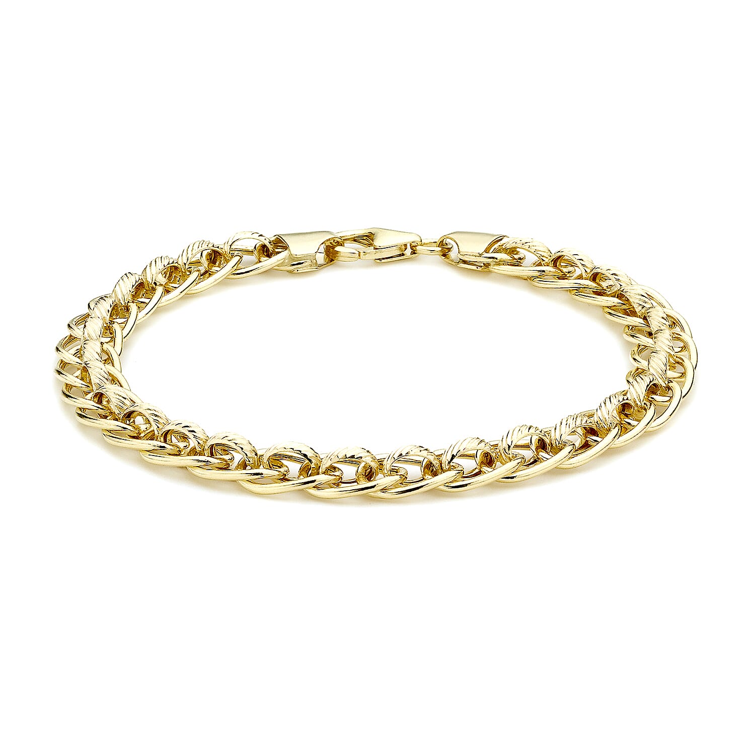 9K Yellow Gold 7mm Textured Rollerball Bracelet 7.5 Inch 7078114 0