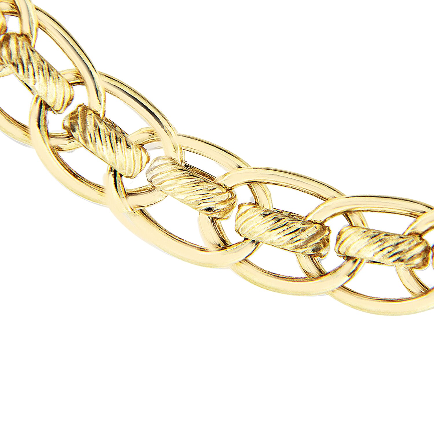 9K Yellow Gold 7mm Textured Rollerball Bracelet 7.5 Inch 7078114 2