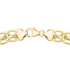9K Yellow Gold 7mm Textured Rollerball Bracelet 7.5 Inch