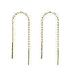 9K Yellow Gold 8.5mm X 58.5mm Snowflake Pull Through Chain Earrings
