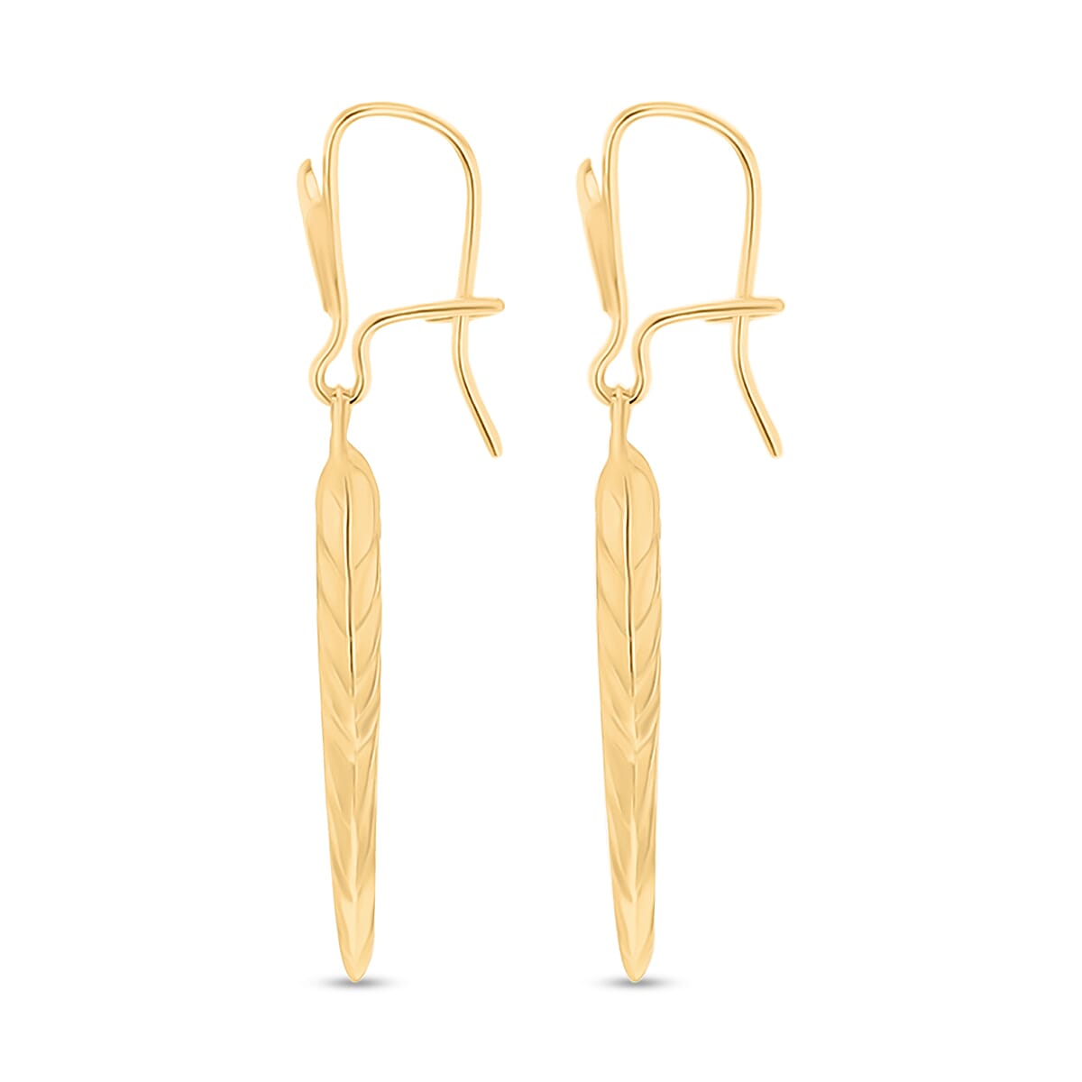 9K Yellow Gold 8MM X 22MM Angel Wing Drop Earrings 1.2 grams 6092966 2