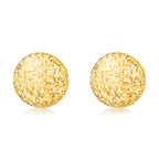 9K Yellow Gold 8MM Diamond Cut Ball Stud Earrings 1.4 grams