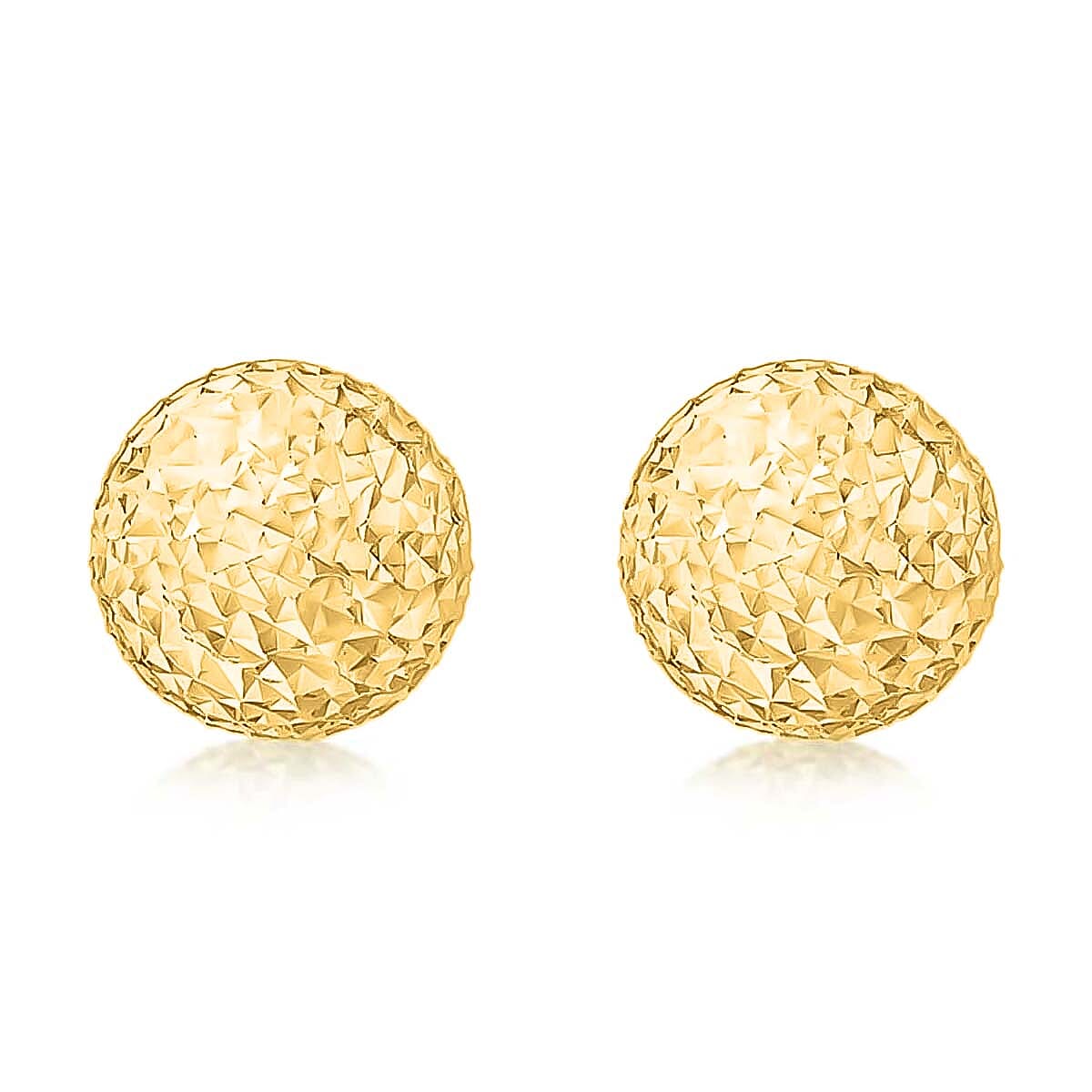 9K Yellow Gold 8MM Diamond Cut Ball Stud Earrings 1.4 grams 6092960 0