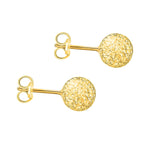 9K Yellow Gold 8MM Diamond Cut Ball Stud Earrings 1.4 grams