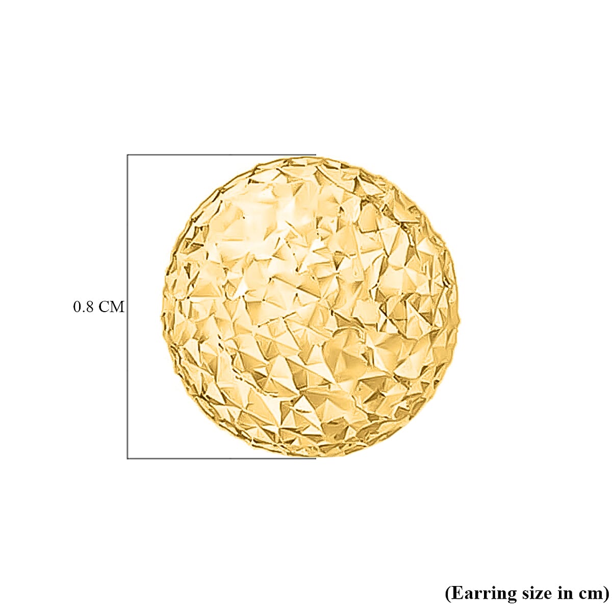 9K Yellow Gold 8MM Diamond Cut Ball Stud Earrings 1.4 grams 6092960 4