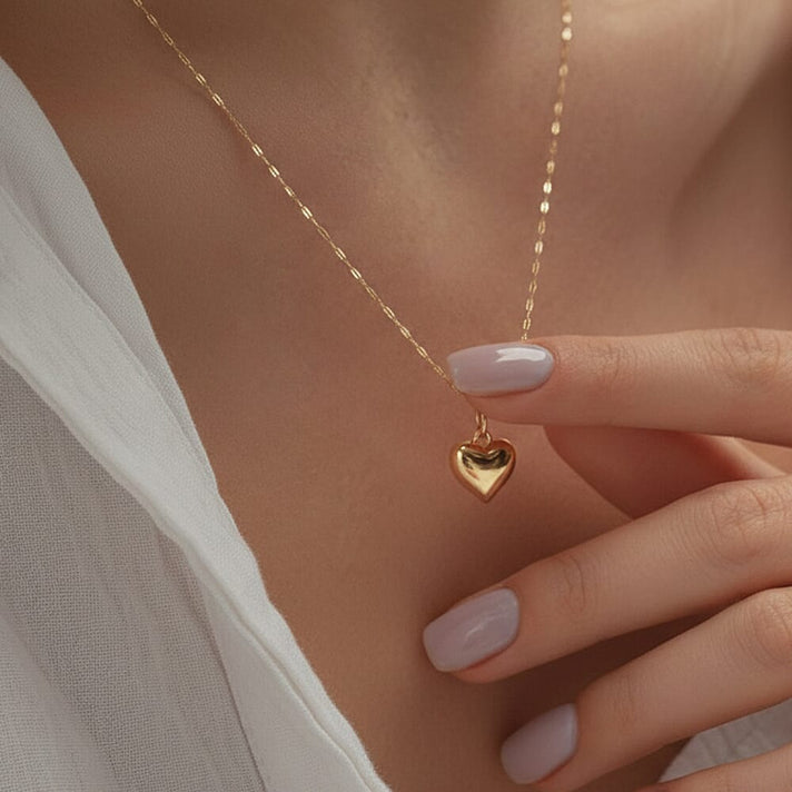 9K Yellow Gold 8MM X 17MM Heart Spring Ring Charm 0.37 grams 6092971 2