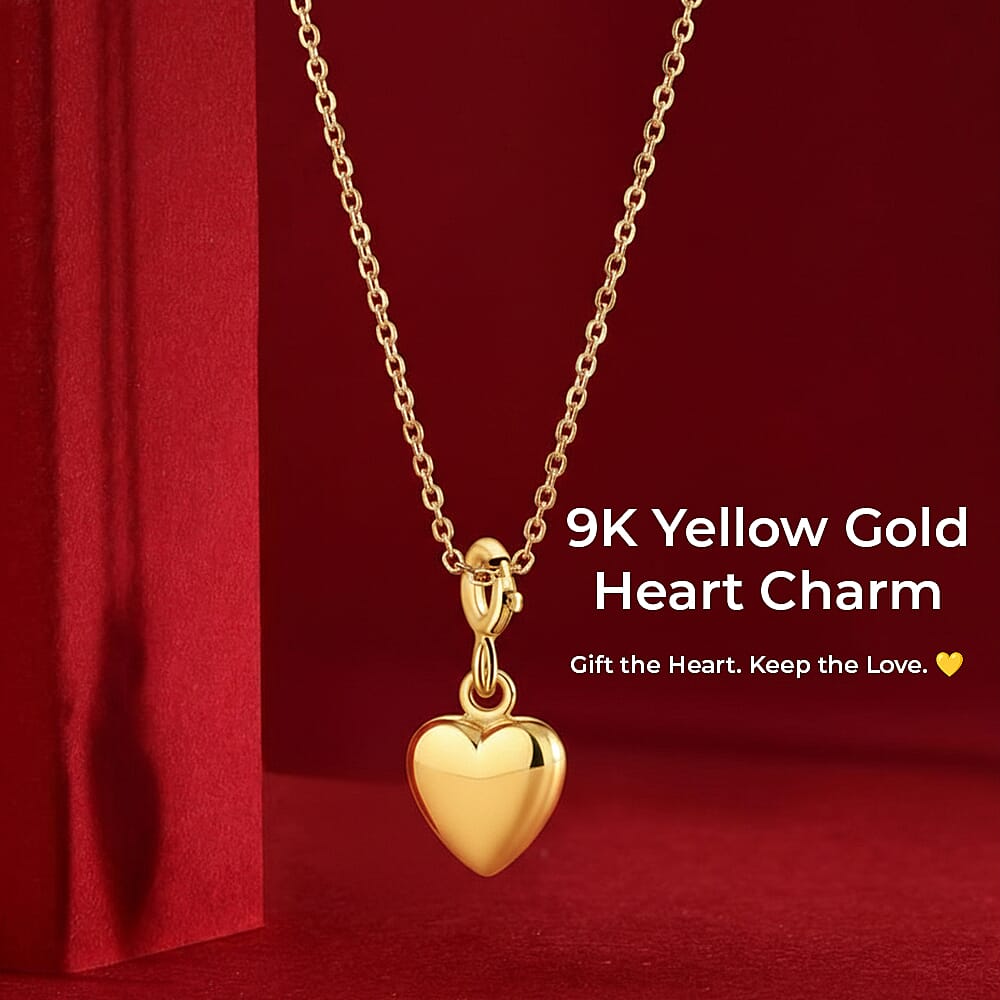 9K Yellow Gold 8MM X 17MM Heart Spring Ring Charm 0.37 grams 6092971 4