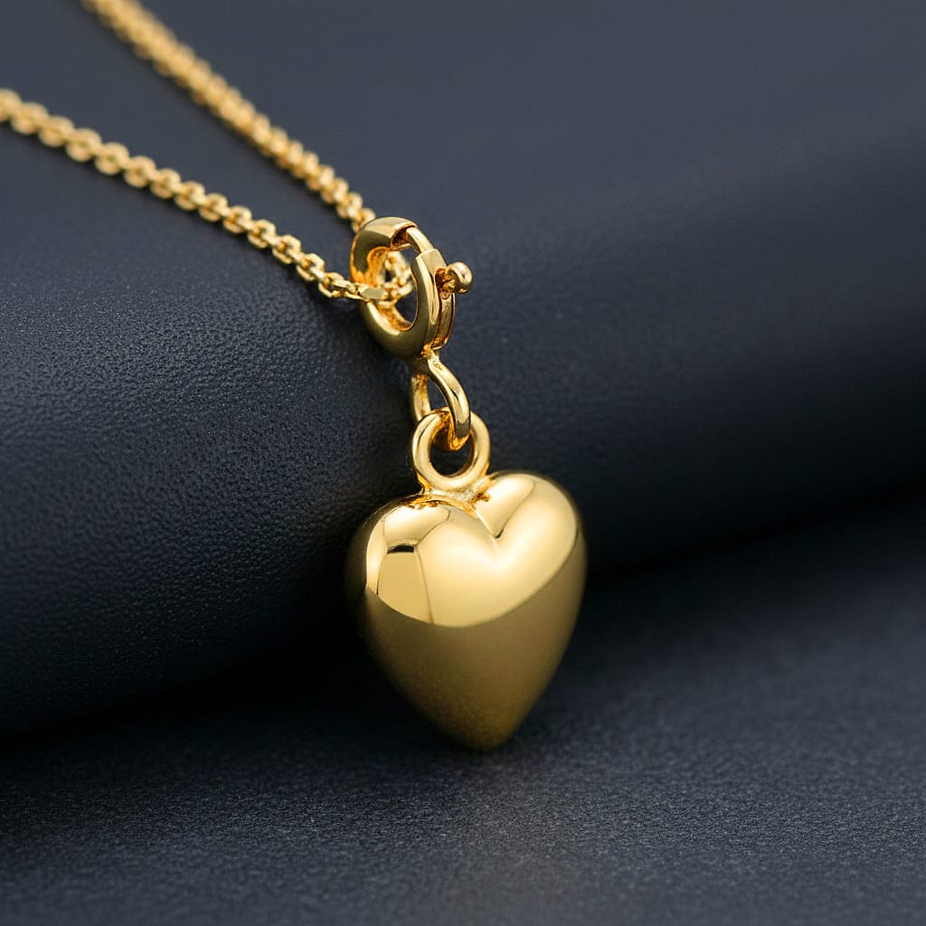 9K Yellow Gold 8MM X 17MM Heart Spring Ring Charm 0.37 grams 6092971 5