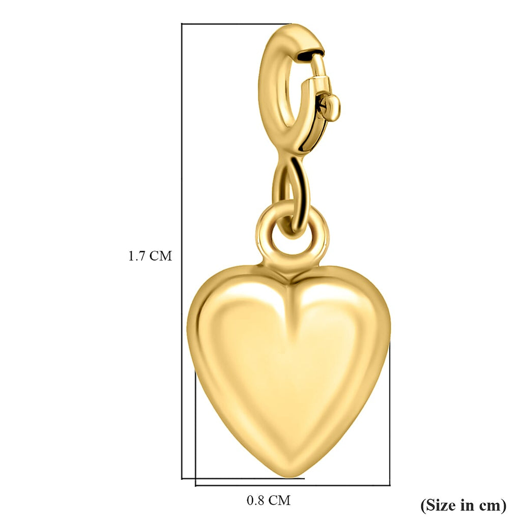 9K Yellow Gold Heart Spring Ring Charm