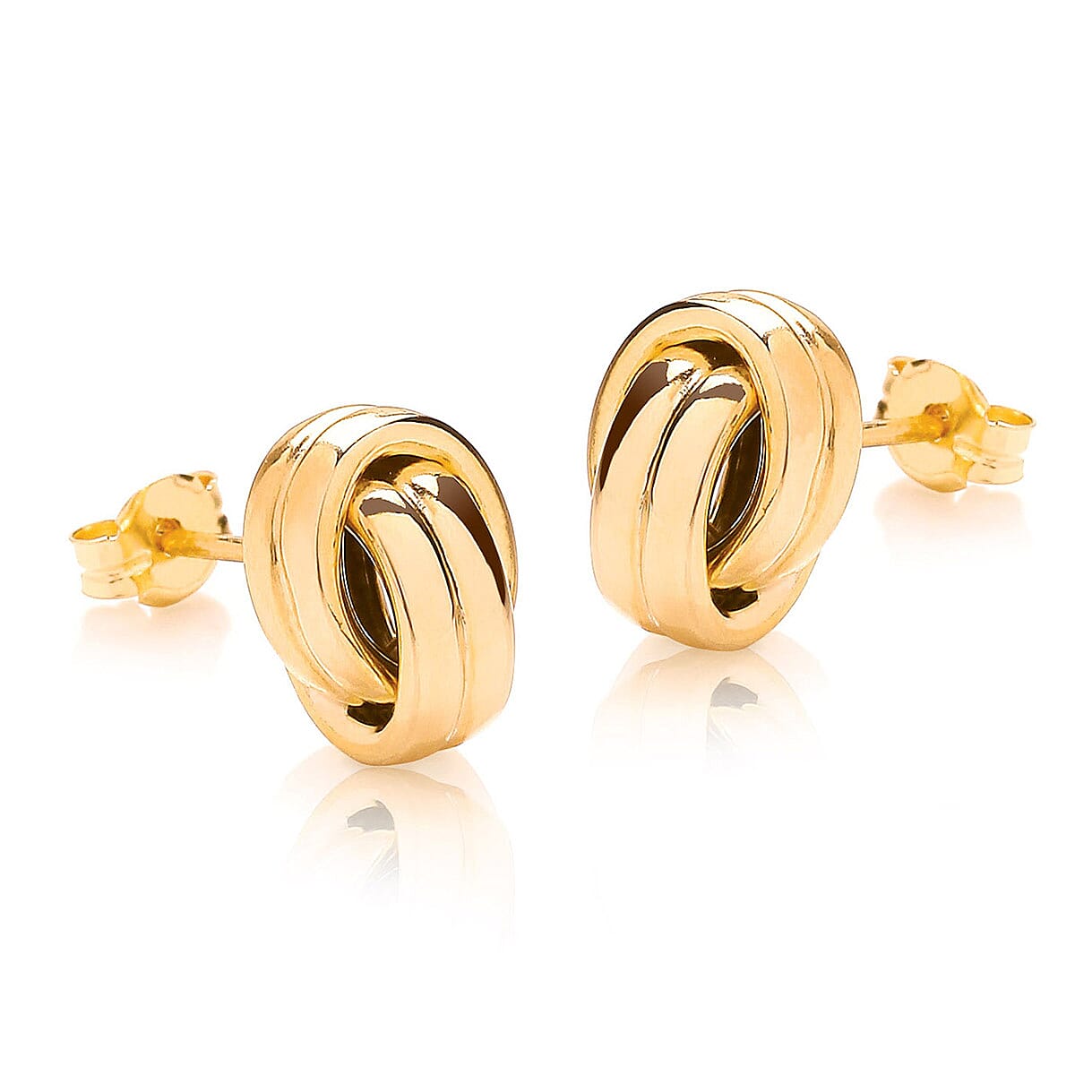 9K Yellow Gold 8mm x 11mm Knot Stud Earrings 8894729 0