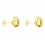 9K Yellow Gold 8mm x 11mm Knot Stud Earrings