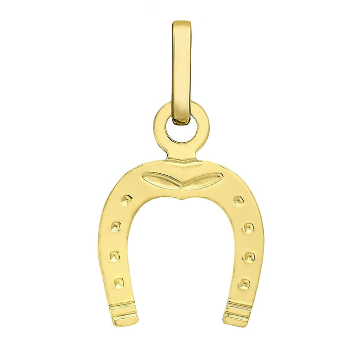 9K Yellow Gold 8mm X 12mm Horseshoe Pendant 7188520 1