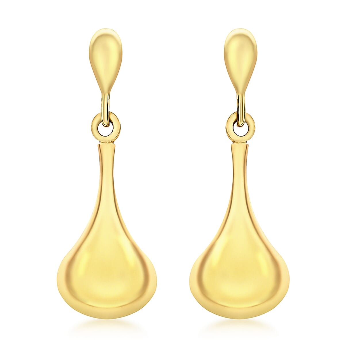 9K Yellow Gold 8mm X 22mm Bell Drop Earring 7190166 0