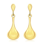 9K Yellow Gold 8mm X 22mm Bell Drop Earring