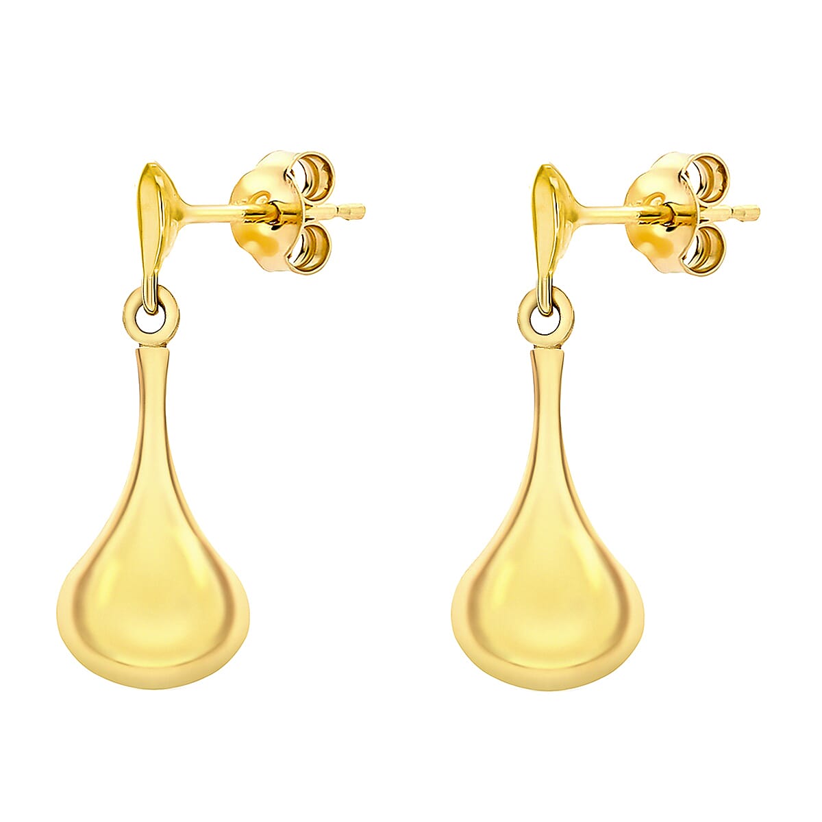 9K Yellow Gold 8mm X 22mm Bell Drop Earring 7190166 1