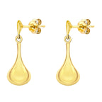 9K Yellow Gold 8mm X 22mm Bell Drop Earring