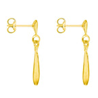 9K Yellow Gold 8mm X 22mm Bell Drop Earring