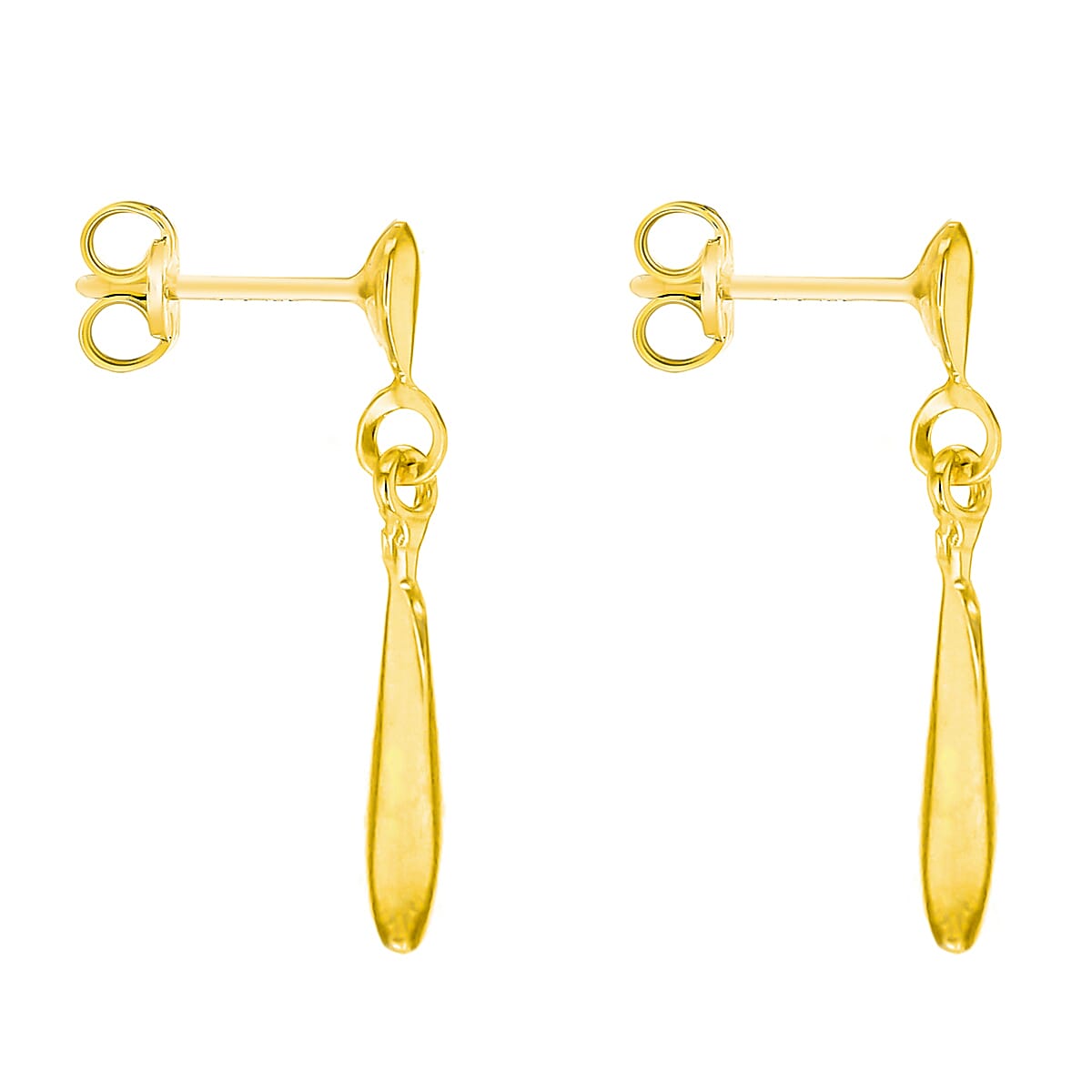 9K Yellow Gold 8mm X 22mm Bell Drop Earring 7190166 2
