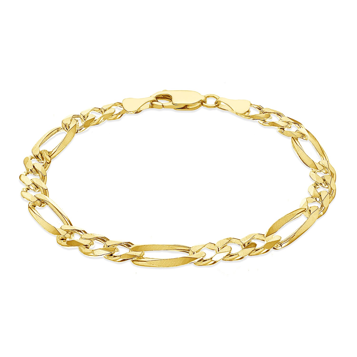 9K Yellow Gold 8mm Hollow Figaro Bracelet 8 Inch 7078128 0