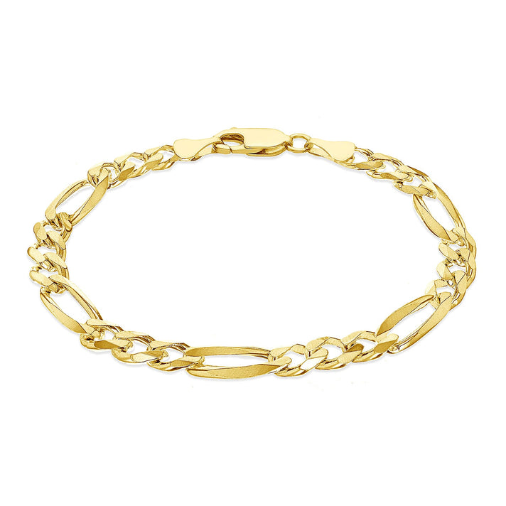 9K Yellow Gold 8mm Hollow Figaro Bracelet 8 Inch 7078128 1