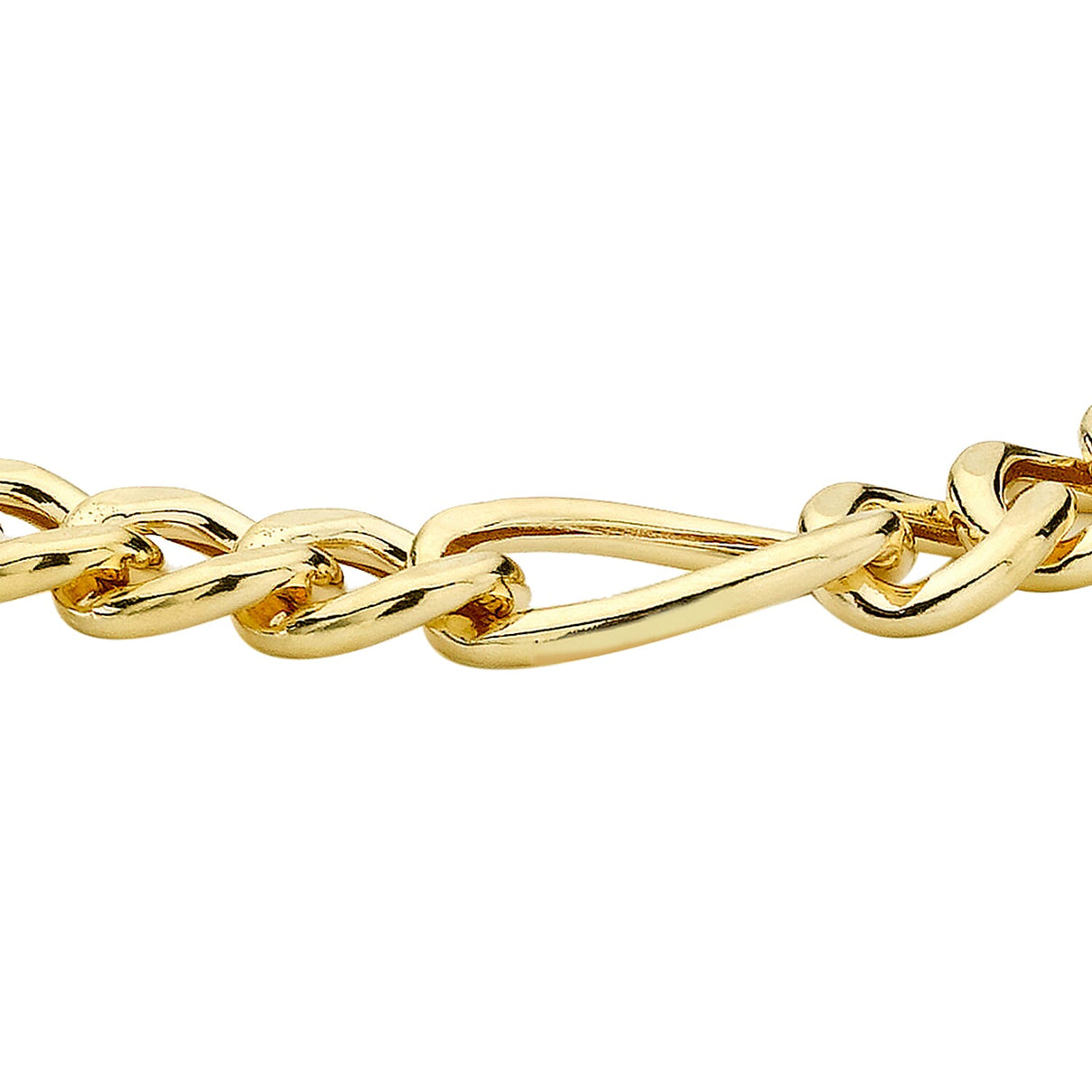 9K Yellow Gold 8mm Hollow Figaro Bracelet 8 Inch 7078128 1