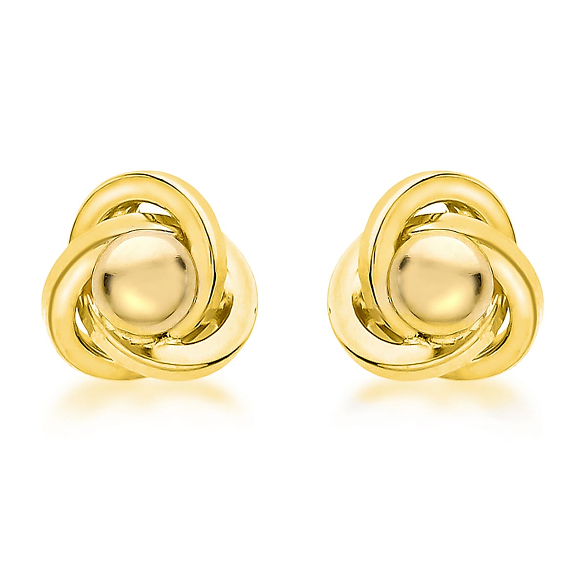 9K Yellow Gold 8mm Knot And Ball Stud Earrings 7190153 0