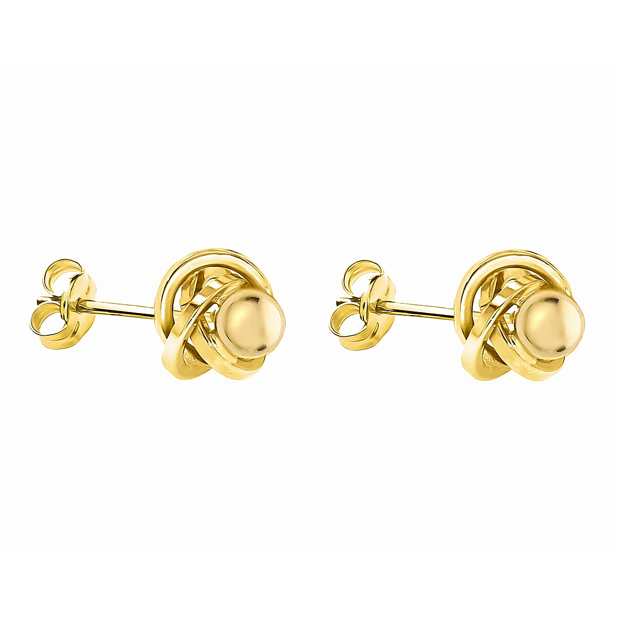 9K Yellow Gold 8mm Knot And Ball Stud Earrings 7190153 2