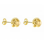9K Yellow Gold 8mm Knot And Ball Stud Earrings